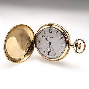 Ladies Antique Elgin Engraved E Pocket Watch Highly Detailed Solid 