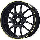 New 15X6.5 4x100 KONIG Daylite Black Wheels/Rims