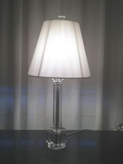  LEAD CRYSTAL TABLE LAMP c1930S MODERN   REWIRED NEW SHADE & FINIAL