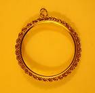 SOLID 14K GOLD COIN ROPE BEZEL FOR 1 OUNCE SOUTH AFRICAN KRUGERRAND 
