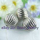 20 Space Large Acrylic CCB Silver Metal Plated Beads