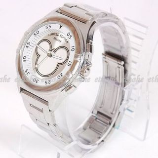   Cute Large Face Stainless Steel Quartz Watch Wristwatch Silver SMY1