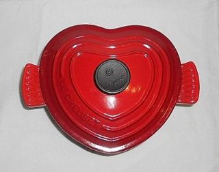 LE CREUSET 2 Qt. Red Heart Shaped Enameled Cast Iron Dutch Oven Made 