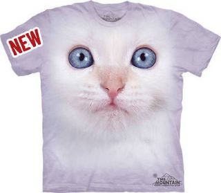 White Kitten Face T shirt cat kitty pet face animal spirit funny 