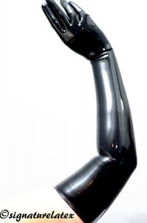 Latex rubber opera gloves – long   black