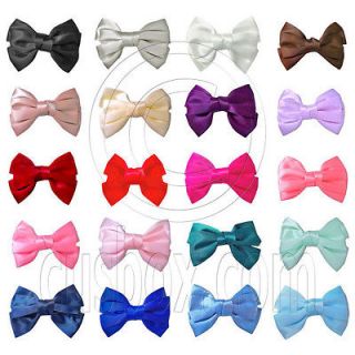 Pair Adorable 4.5inches 11cm Ribbon Bowknot Bow Tie Alligator Hair 