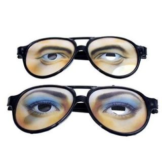 pairs Adult Funny Laugh Plastic Joke Gag Eye Spectacle Glasses Fancy 