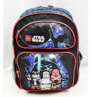 Lego Star Wars 14 Medium Backpack School Bag Black Darth Vader Luke 