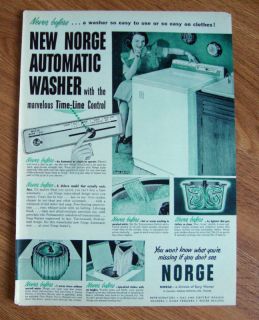 1951 Norge Automatic Washer Ad