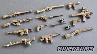 BrickArms 2.5 Scale World War Weapons Chrome Pack v3 LEGO