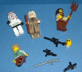 Lot 12 LEGO MINI FIGURES & Pieces & Weapons SPACE & OTHER   GUNS