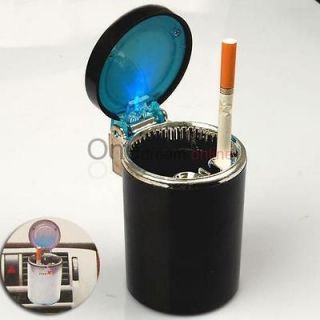 GREAT Portable Blue LED Light Car Cigarette Smokeless Ashtray Holder