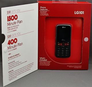LG 101 Black Phone Virgin Mobile Pay As You Go Phone Brand NEW