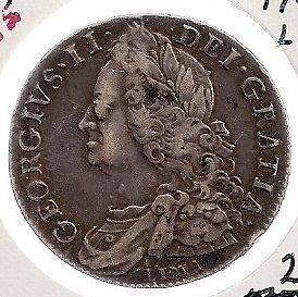 D295 GREAT BRITAIN 1/2 CROWN LIMA COIN 1746 VF+ NICE