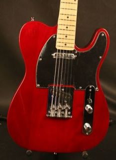 Gitano Electric Guitar Tele style Solid Mahogany body Transparant Red 