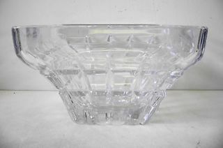 1970s Poland 24% Hand Cut Lead Crystal Square Bowl Excellent Quality