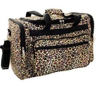 22 Leopard Print Duffle Bag With Black Trim