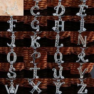   CRYSTAL LETTERS ALPHABET WORDS BEADS PENDANT CHARMS FIT NECKLACE
