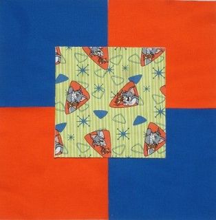 21 6 TOM & JERRY Retro Cartoon Stripe Orange Blue Quilt Fabric 