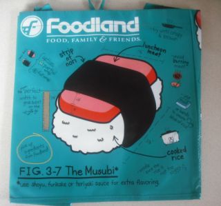 Foodland Reusable Shopping Bag Musubi Hawaii Nori Sushi Rice