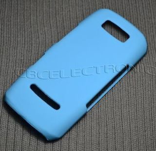 New Light Blue Rubberized hard case back cover for Nokia Asha 305 306