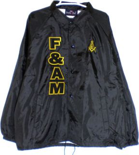   Hall Mason F&AM 3 Letter Mens Classic Crossing Line Coachs Jacket