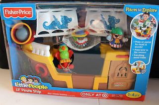 Fisher price little people set Lil pirate ship NIB playset sounds