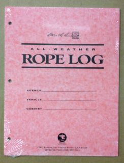   Rescue Equipment All Weather Rope Log w/ Rite in Rain Paper 20 pages