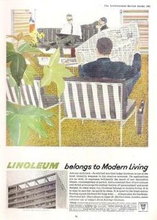 Linoleum Lino Flooring Basil Spence Thorn House London 1961 Retro 