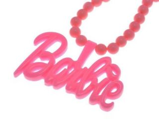   Nicki Minaj Inspired Pink Barbie Pendant Necklace w/ Ball Chain