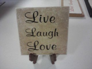 Five inch Ceramic Live Laugh Love plaque
