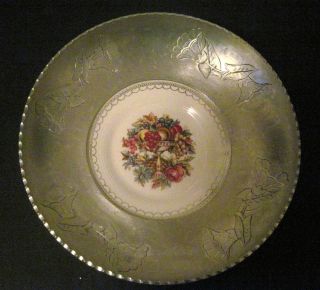 Vintage Aluminum Bowl by Farberware with American Limoges Plate Center