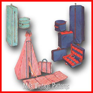Vtg Pattern Barbie Tammy Accessories ~ Luggage Suitcase Garment Bag 