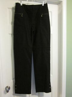 LOUIS VUITTON Black Cotton Cargo Style Pants Tailored Trousers Sz 40 