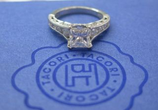 TACORI Platinum Princess Cut Diamond Engagement Ring PT950 H VS2