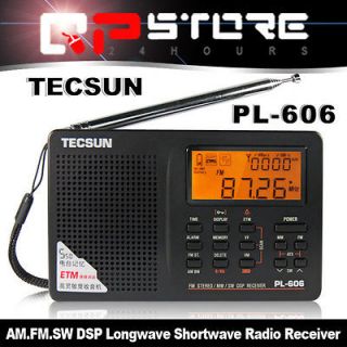 NEW Tecsun PL606 AM FM Longwave Shortwave World Band Radio SILVER/GREY 