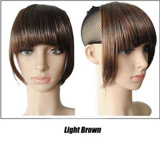   Womens False Bangs Neat Fringe Hairpiece Clip on Hair Extensions P01