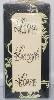 NEW Wooden Sign LIVE LAUGH LOVE 11 H X 5 1/4 W