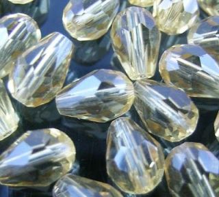 Exquisite Silver champagn teardrop Swarovski crystal bead 6 * 8 mm 