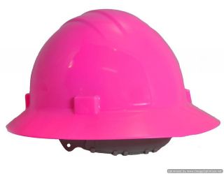 ERB Full Brim Hard Hat 4 Pt. Ratchet Suspension NEW Pink