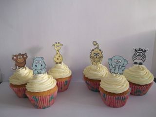  MY LITTLE ZOO ANIMALS EDIBLE CUPCAKE/FAIRY CAKE TOPPERS **STAND UPS