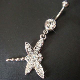   Dragonfly Belly Button Navel Rings Ring Bar Body Piercing Jewelry C12