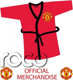 BOYS DRESSING GOWN OFFICIAL MANCHESTER UNITED FOOTBALL CLUB KIDS 