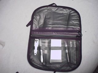 Avon Weekend Essential Kit Cosmetic Manicure Brushes Kit Set Black Bag