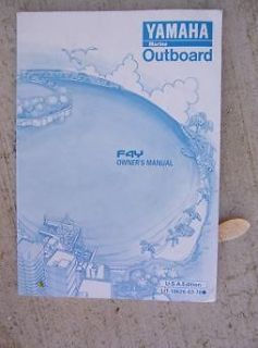 1999 Yamaha Marine Outboard Motor Owner Manual F4Y Boat Operation 