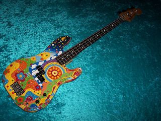 Wild Psychedelic Precision P Bass Guitar Fender MIM mexican vintage 