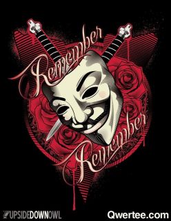   , Remember   V for Vendetta   Alan Moore   XL Qwertee ltd ed tee