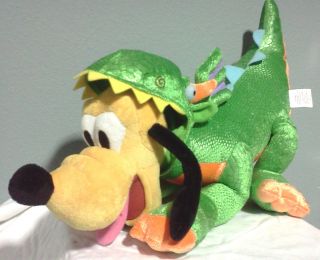 Green DRAGON PLUTO Disney Plush Costume Dog Mickey Mouse Adorable 