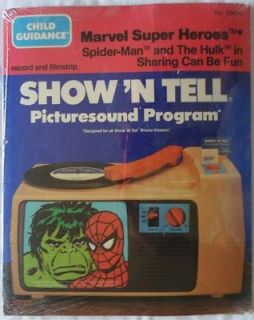   Picturesound Program & Filmstrip MARVEL   Spider Man   Hulk   NEW