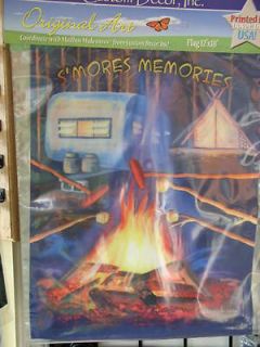 Newly listed SMORES MEMORIES   Camping Mini Flag   LIKE AIRSTREAM 